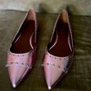 Metallic pink Coach  flats